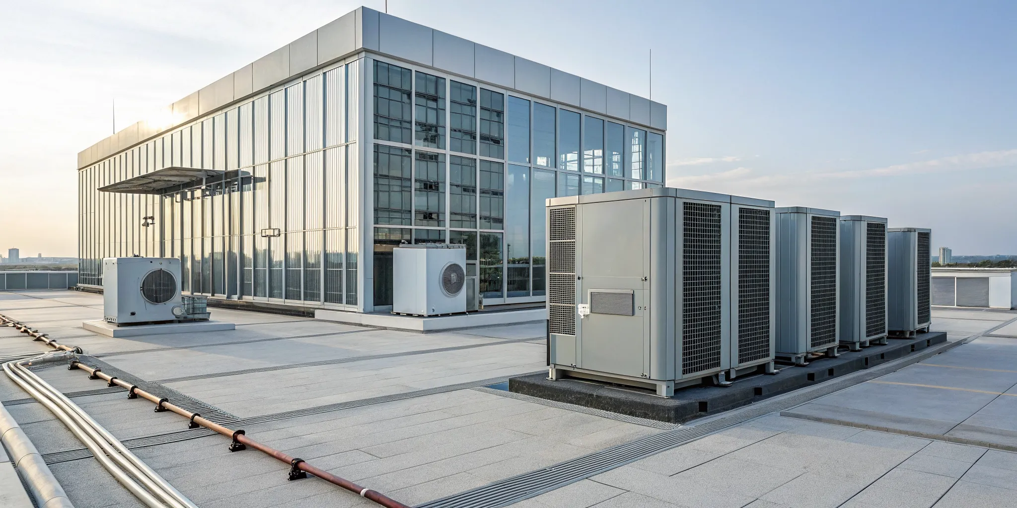 Diagram explaining the components of a commercial HVAC system.