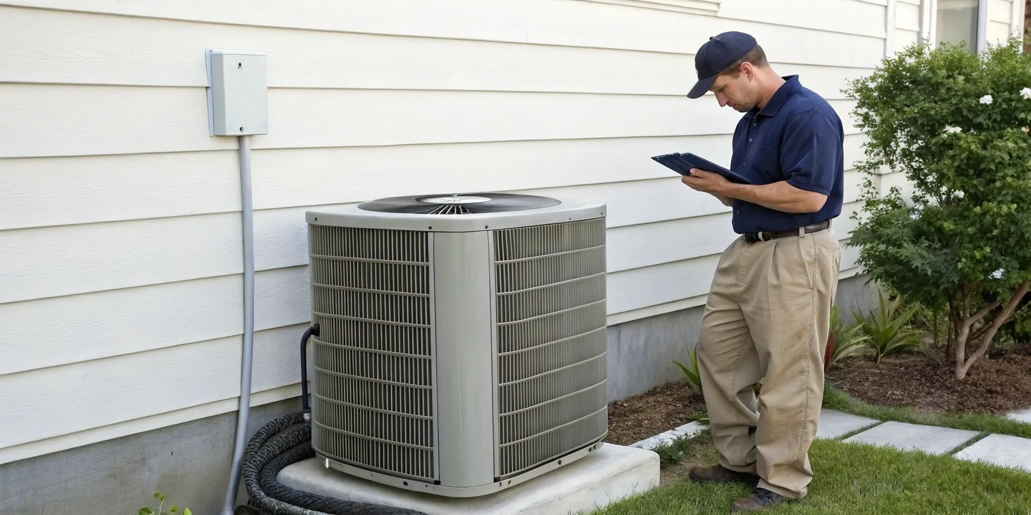 A Trane XR16 air conditioner installation, a primary factor in the new system's total cost.
