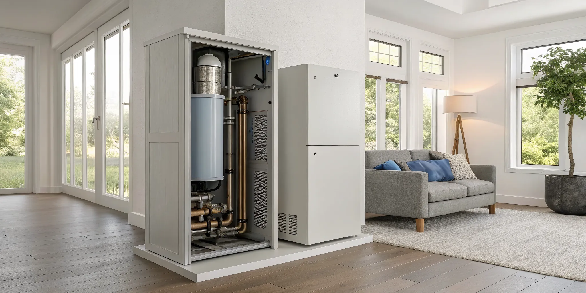 A UV light installed in an HVAC system for the benefits of improved air quality and efficiency.