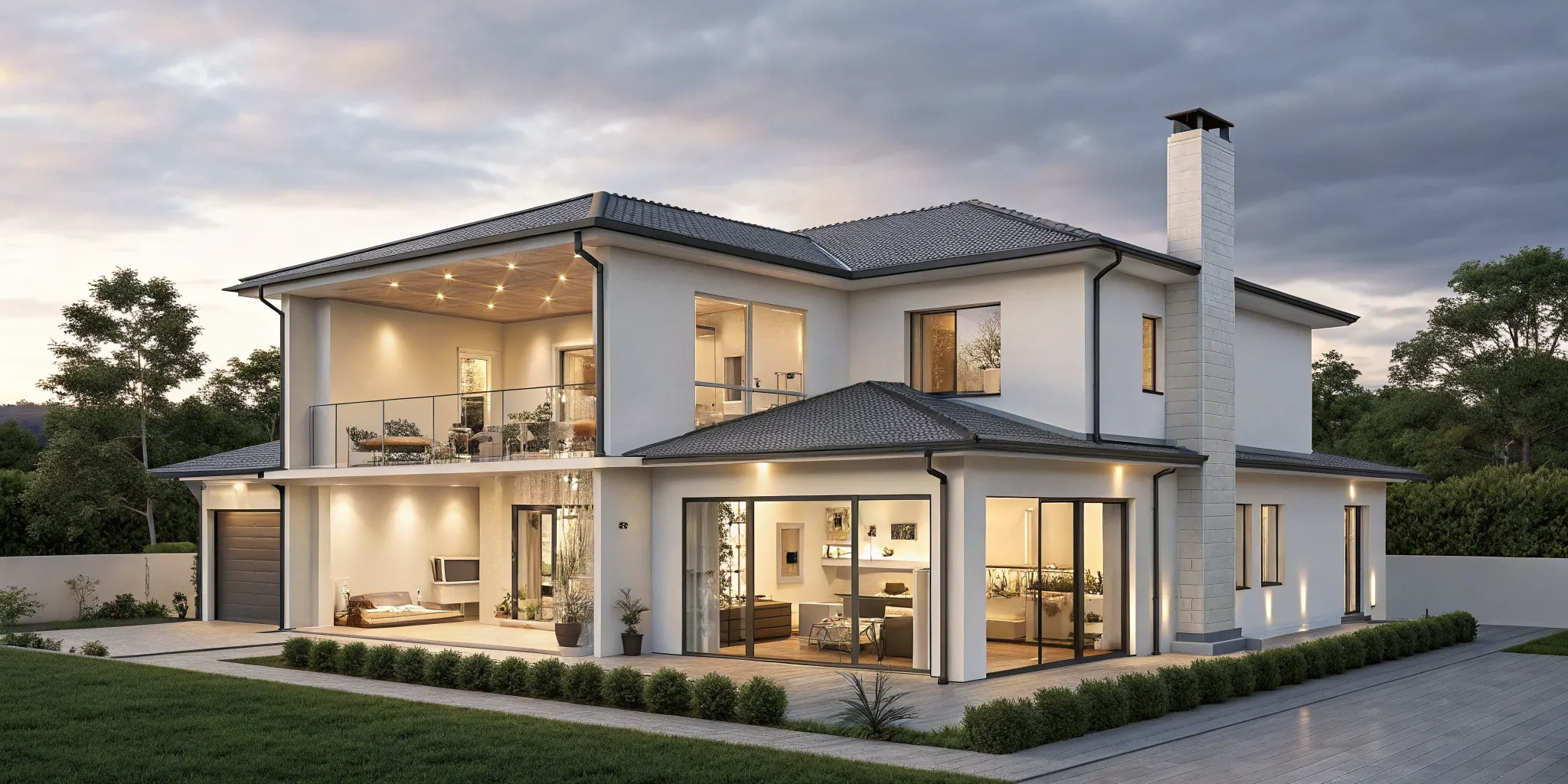 A modern home equipped with an efficient VRF system and ductwork.